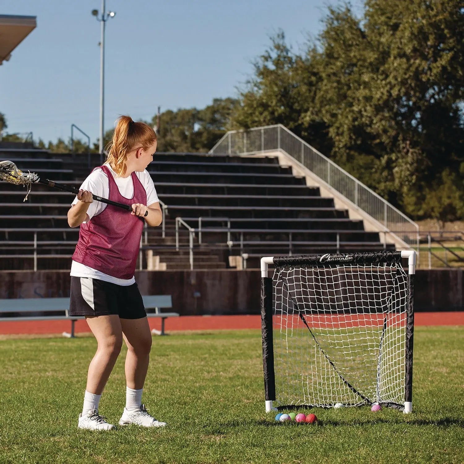 Mini Lacrosse Goal, 3 ft x 3 ft, 1.5" dia Frame Champion Sports Flipcost