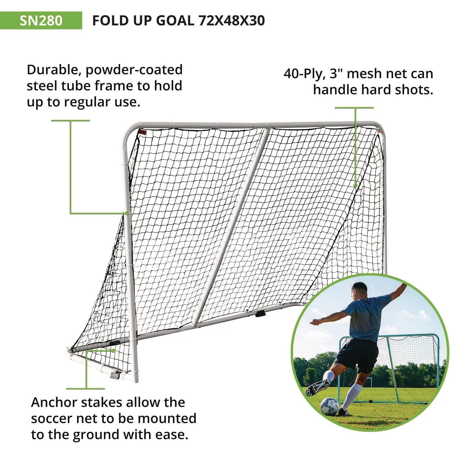 Fold Up Goal, 72" x 48" Champion Sports Flipcost