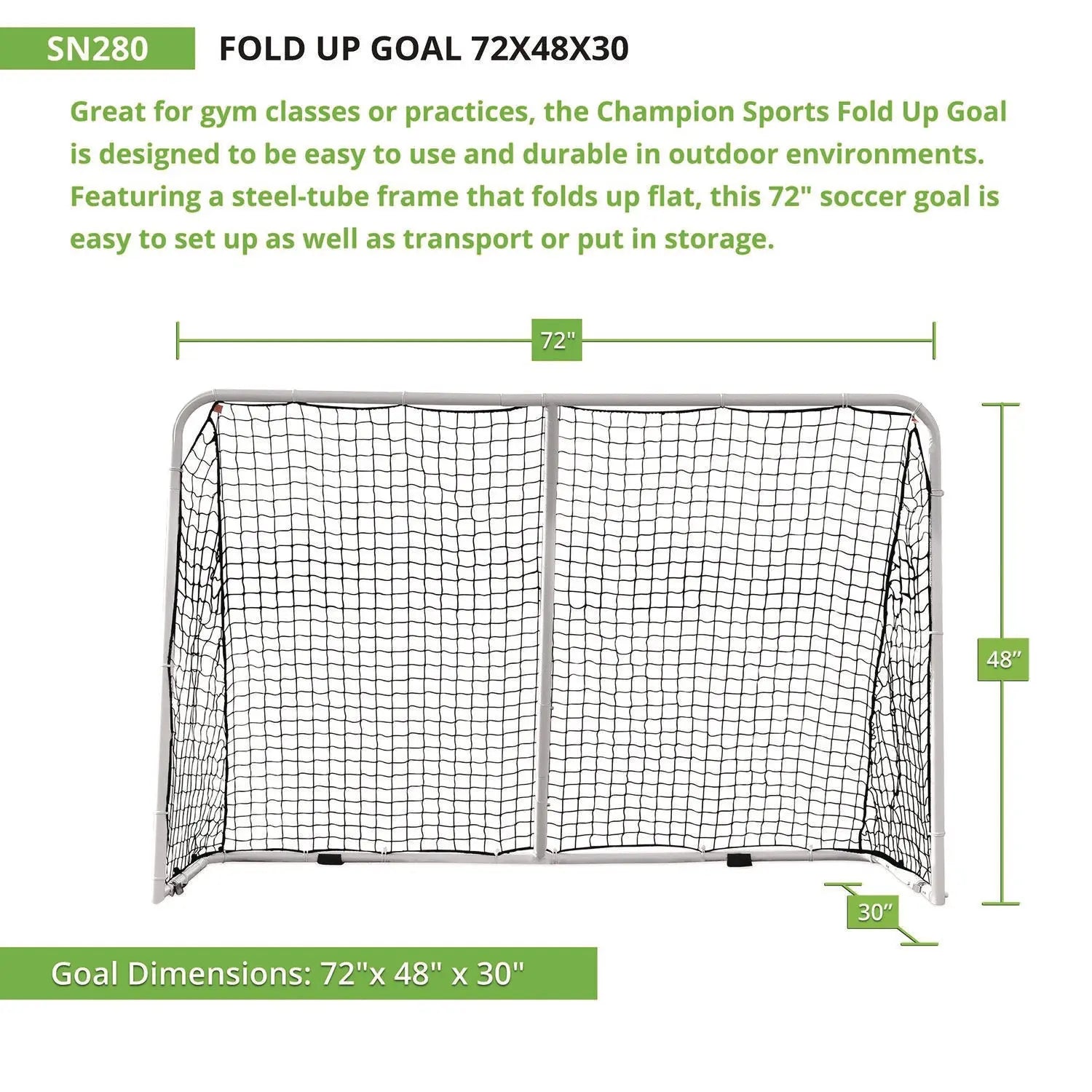Fold Up Goal, 72" x 48" Champion Sports Flipcost
