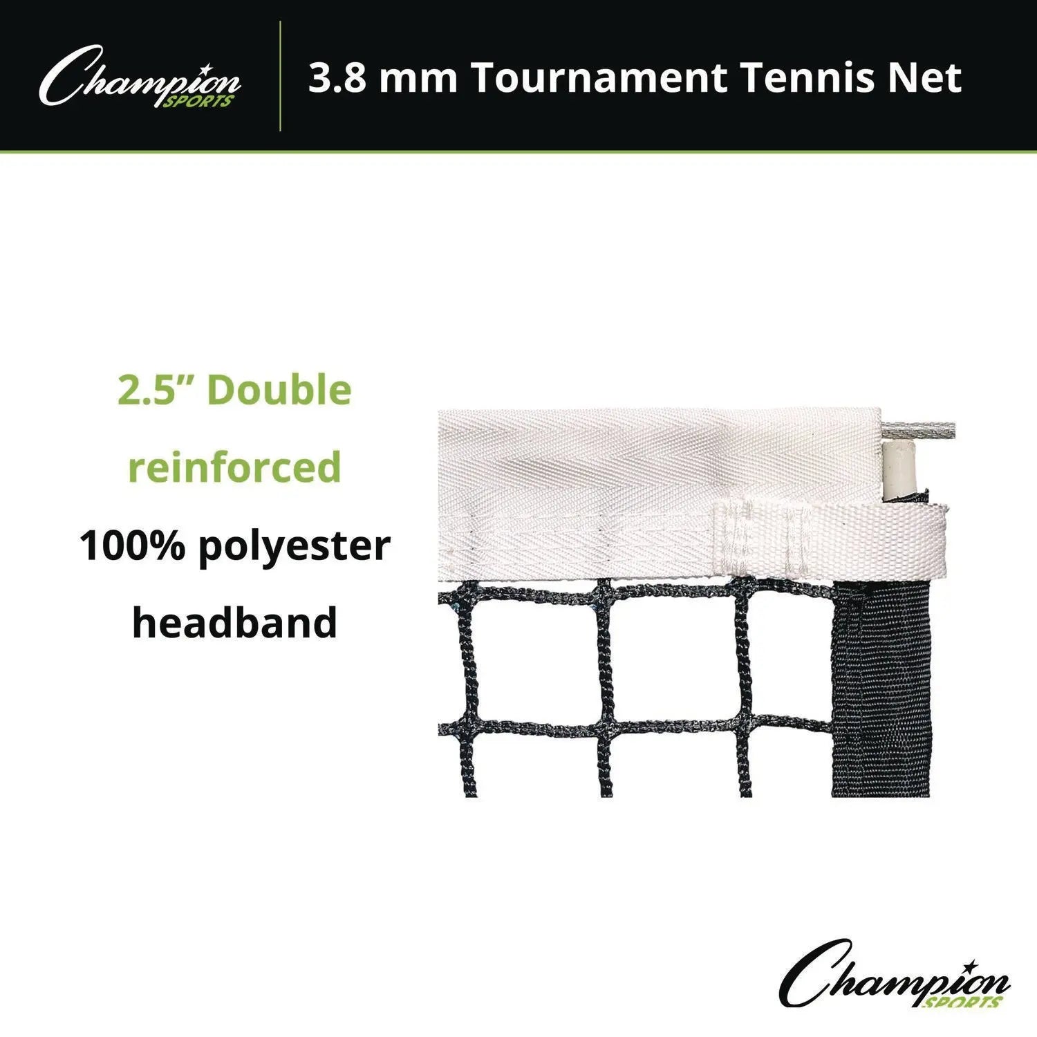 Four-Season Tournament Tennis Net, 42 ft x 3.5 ft, 0.13" dia Champion Sports Flipcost