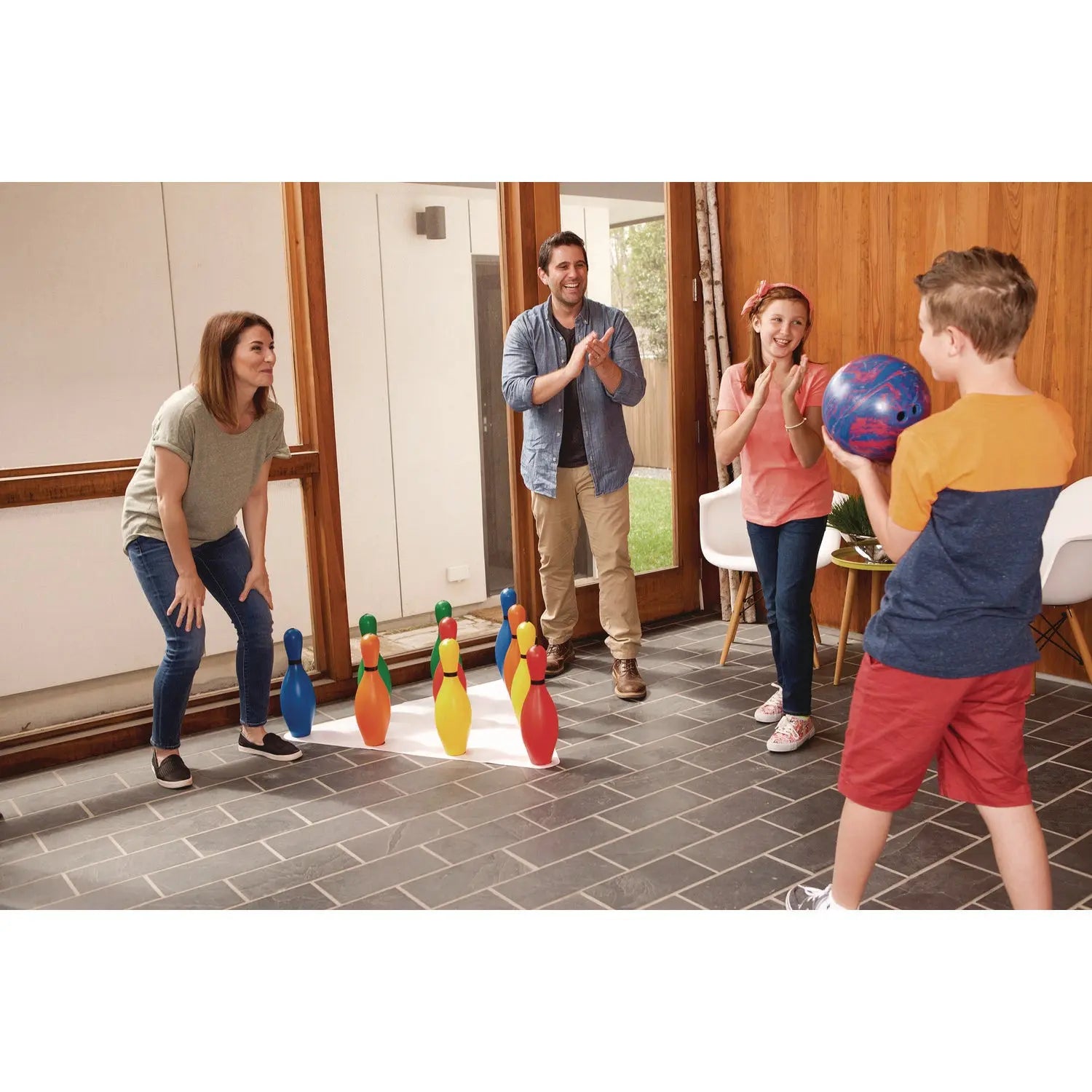 Plastic Bowling Pin Set, Assorted Colors, 10/Set Champion Sports Flipcost