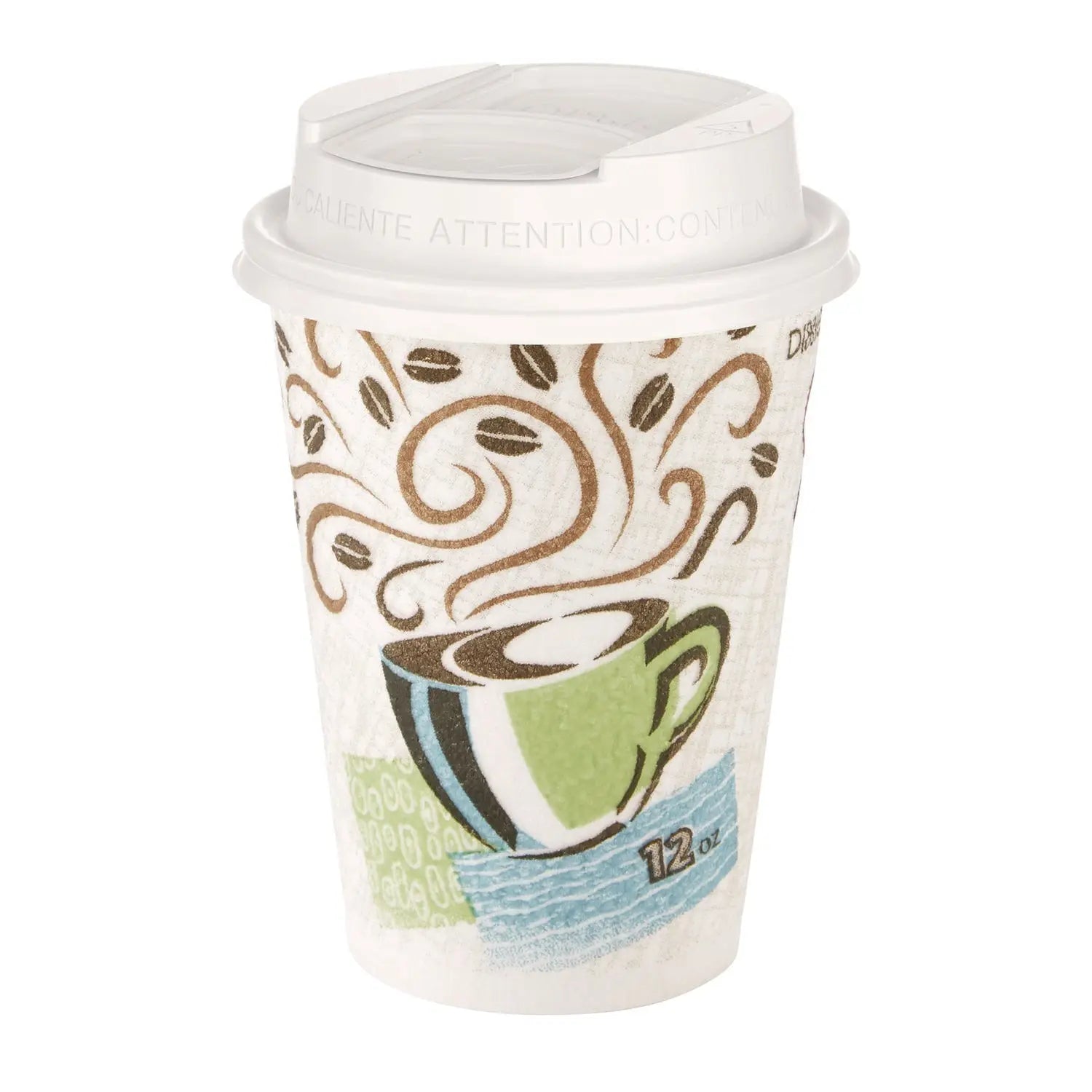 Smart Top Reclosable Lids for Hot Cups, Fits 10 oz to 20 oz Cups, White, 1,000/Carton Dixie® Flipcost