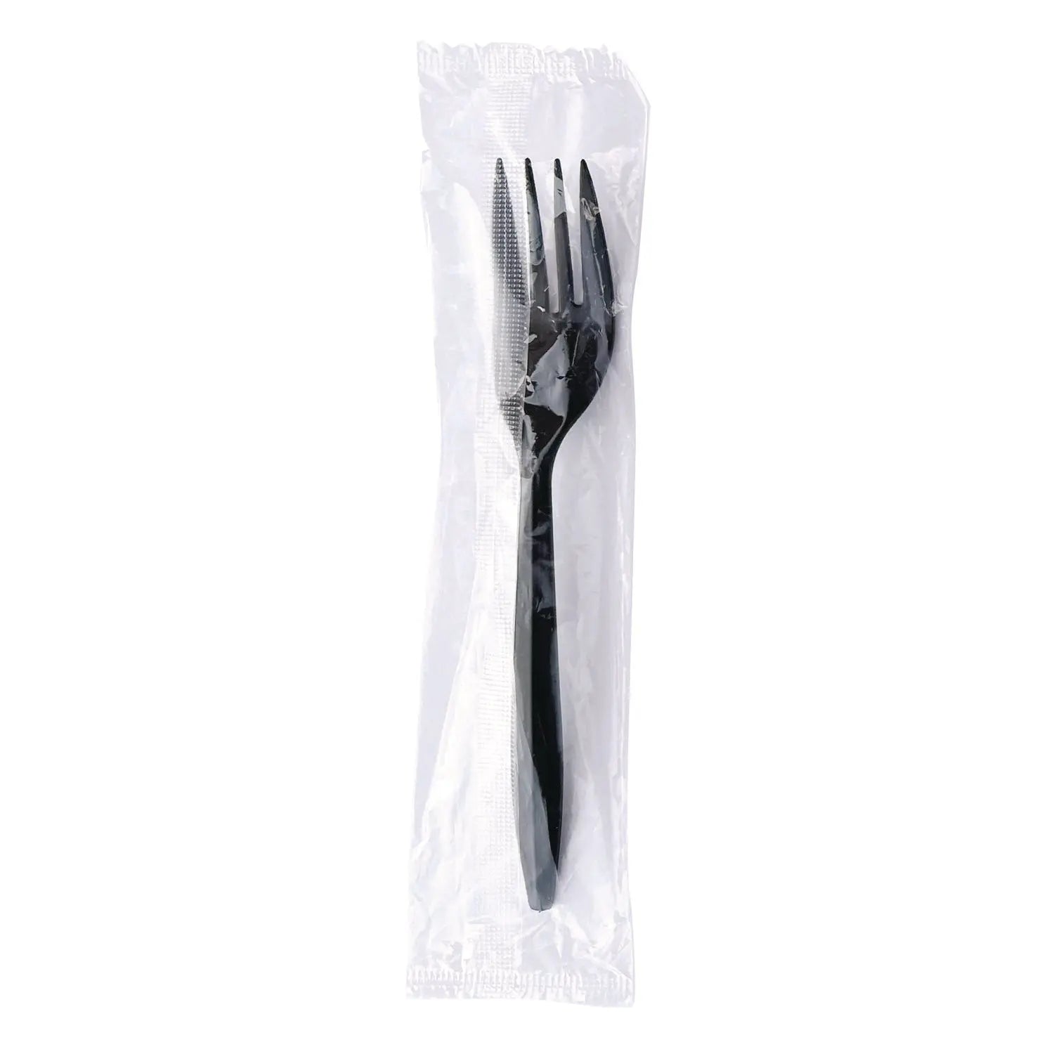 Mediumweight Wrapped Polypropylene Cutlery, Fork, Black, 1,000/Carton Boardwalk® Flipcost
