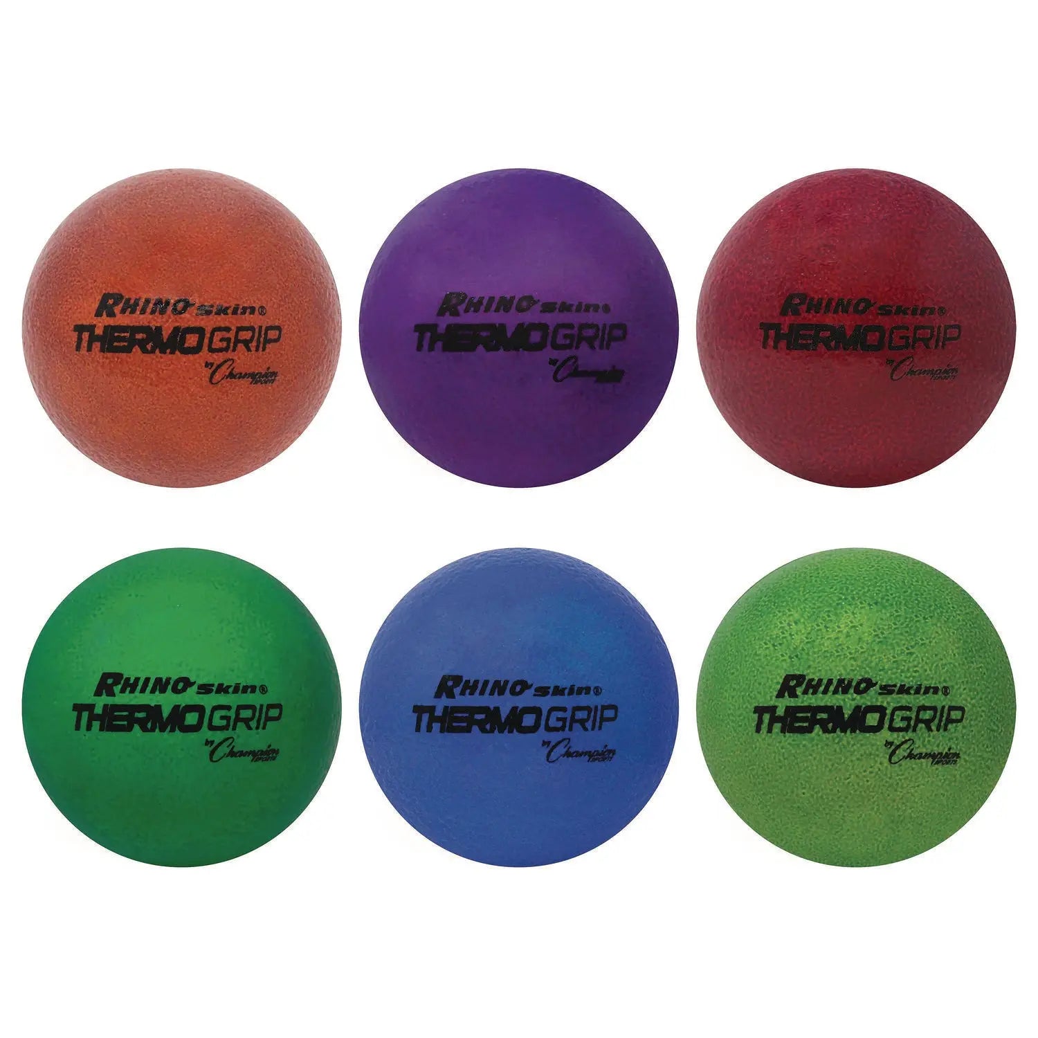 Rhino Skin Thermo Grip Dodgeball Set, 6.3" Diameter, Assorted Colors, 6/Set