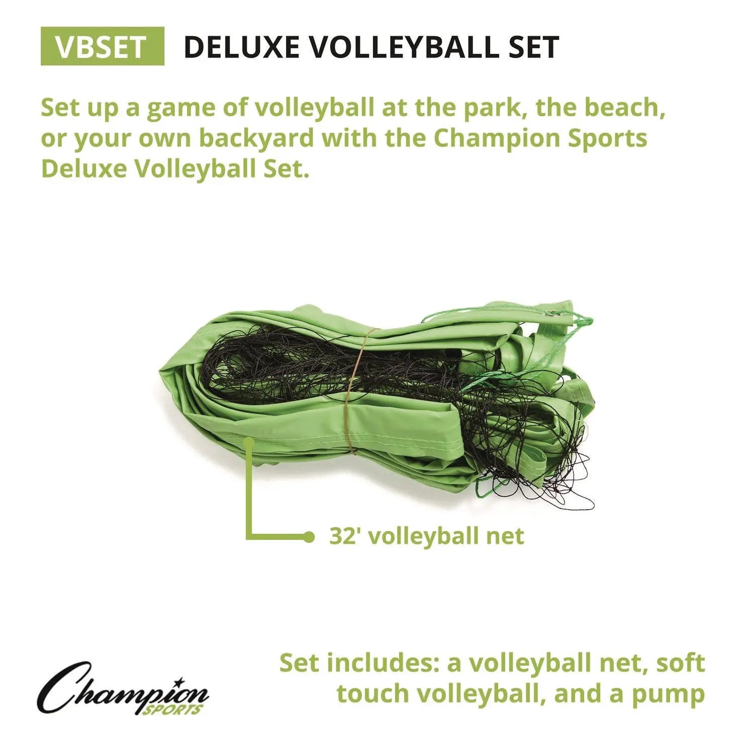 Deluxe Volleyball Set, Official-Size Volleyball, Volleyball Net Champion Sports Flipcost