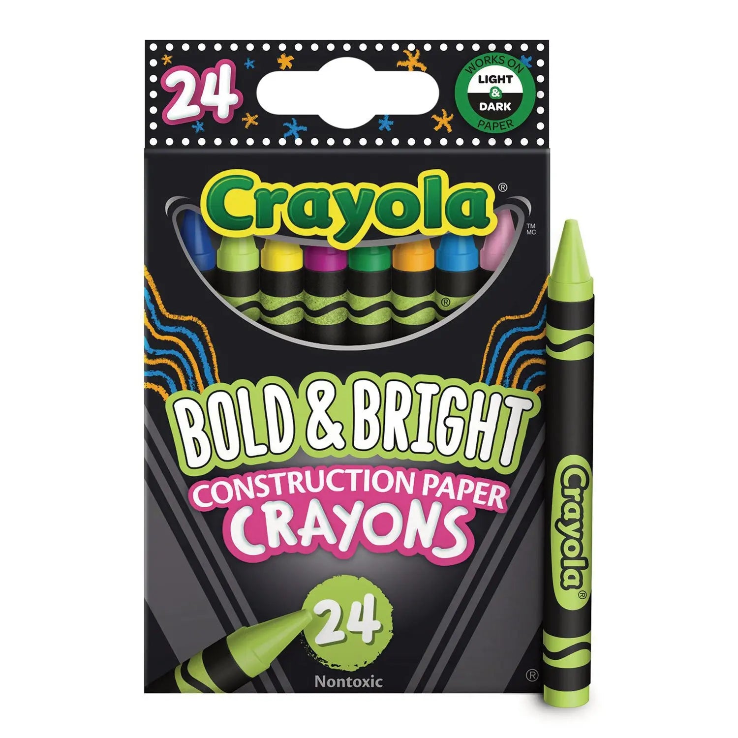 Bold and Bright Construction Paper Crayons, Assorted Colors, 24/Box Crayola® Flipcost