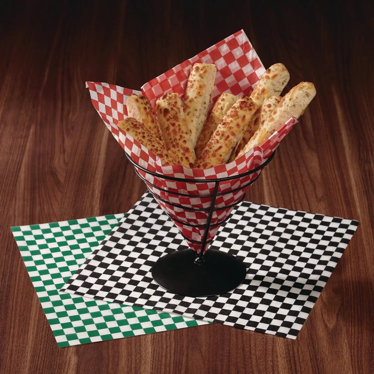 Grease-Resistant Food Wrap, 12" x 12", Red Check, 5,000/Carton Paterson Flipcost