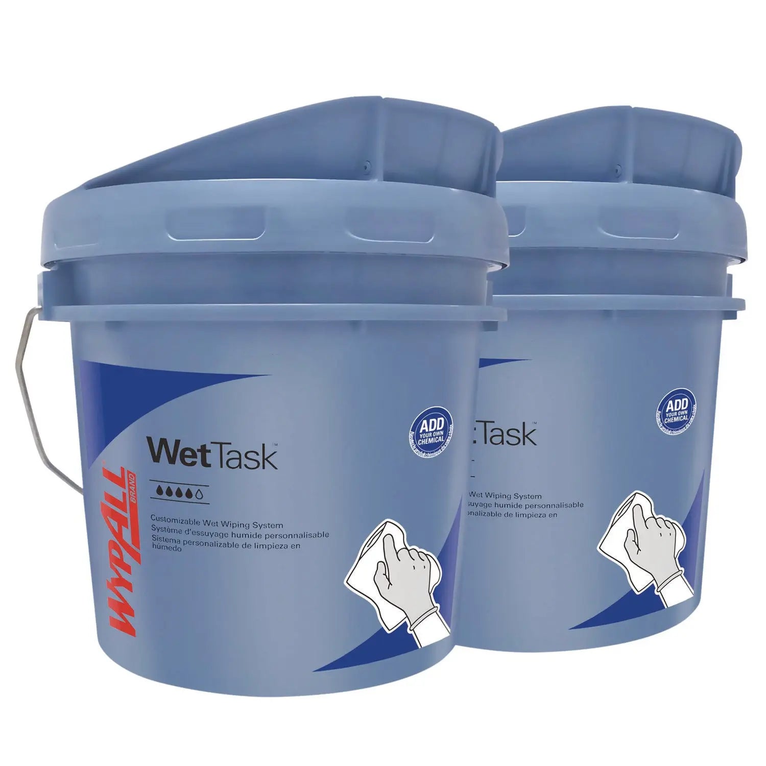 WetTask™ Customizable Wet Wiping System, 3.5 gal, Blue, 2/Carton