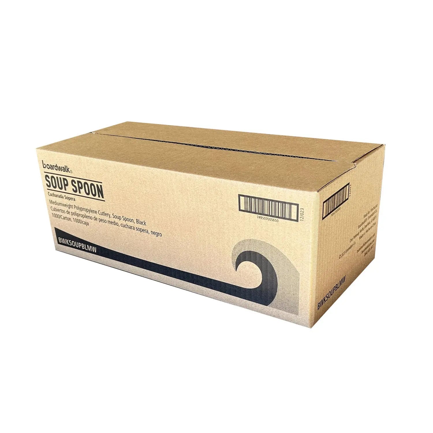 Mediumweight Polypropylene Cutlery, Soup Spoon, Black, 1,000/Carton Boardwalk® Flipcost