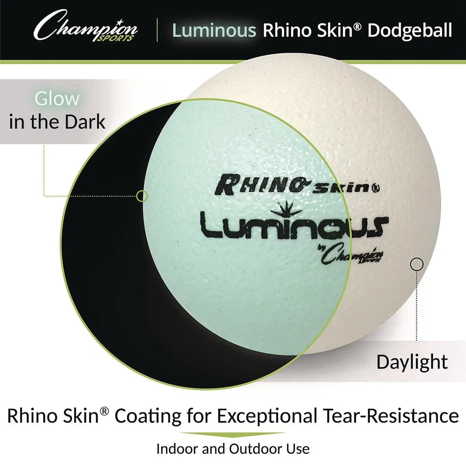 Rhino Skin Luminous Dodgeball Set, 6.3" Diameter, 6/Set Champion Sports Flipcost