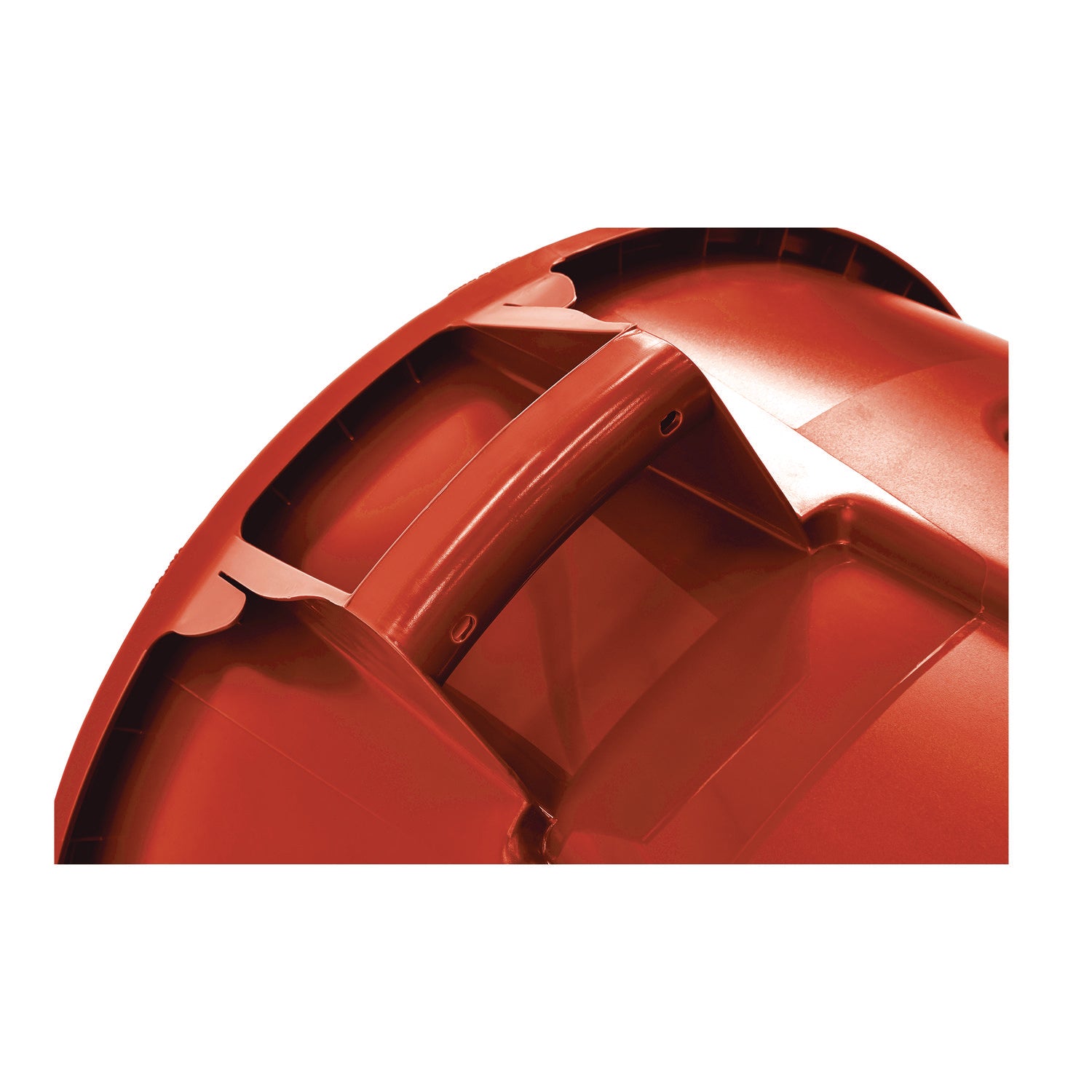 Rubbermaid® Commercial Vented Round Brute Container, 32 gal, Plastic, Red