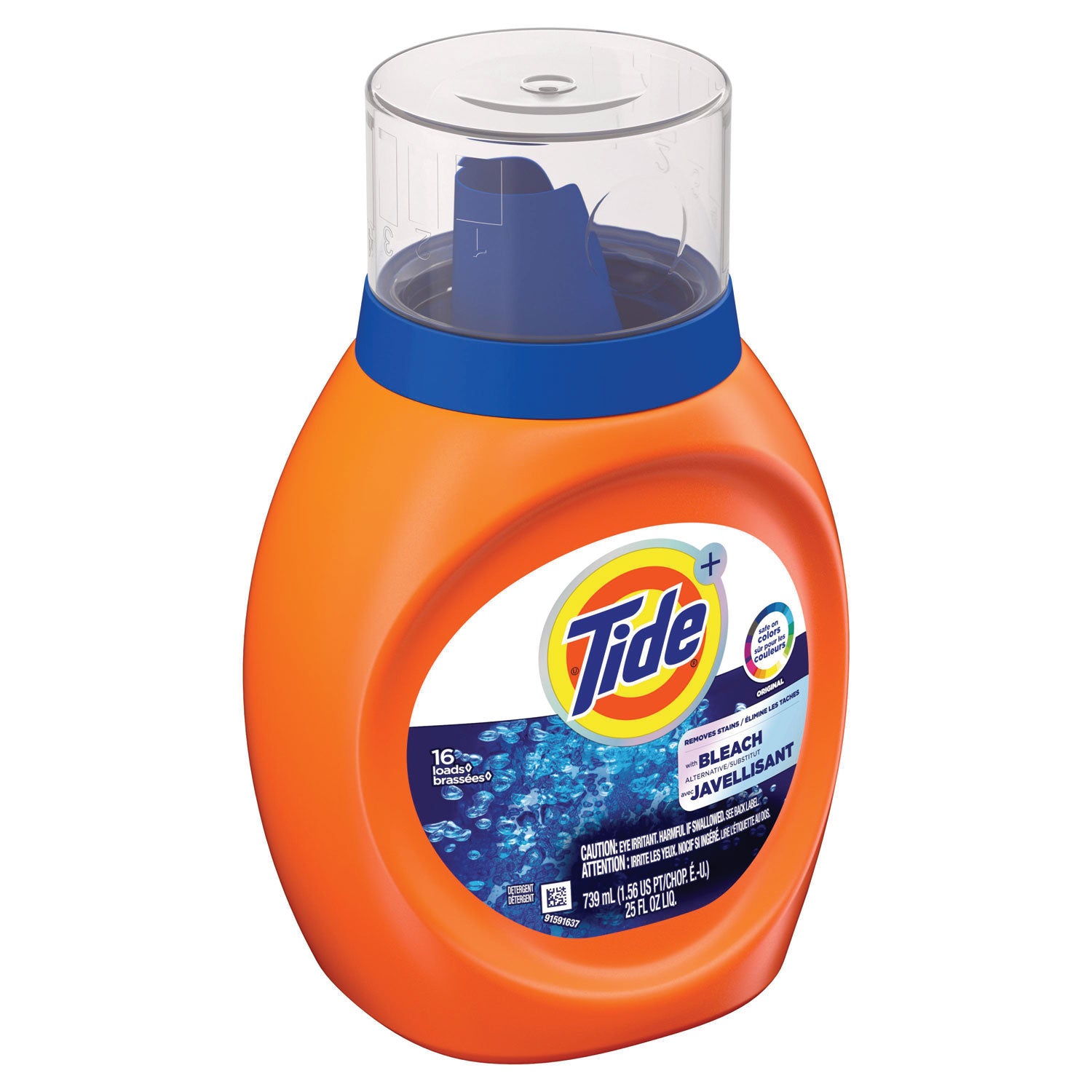 Tide® Plus Bleach Alternative Liquid Laundry Detergent, Original Scent, 25 oz Bottle, 6/Carton