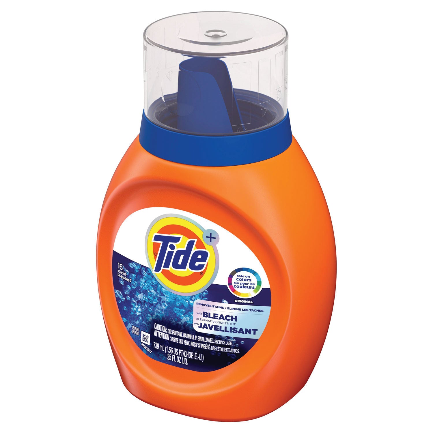 Tide® Plus Bleach Alternative Liquid Laundry Detergent, Original Scent, 25 oz Bottle, 6/Carton