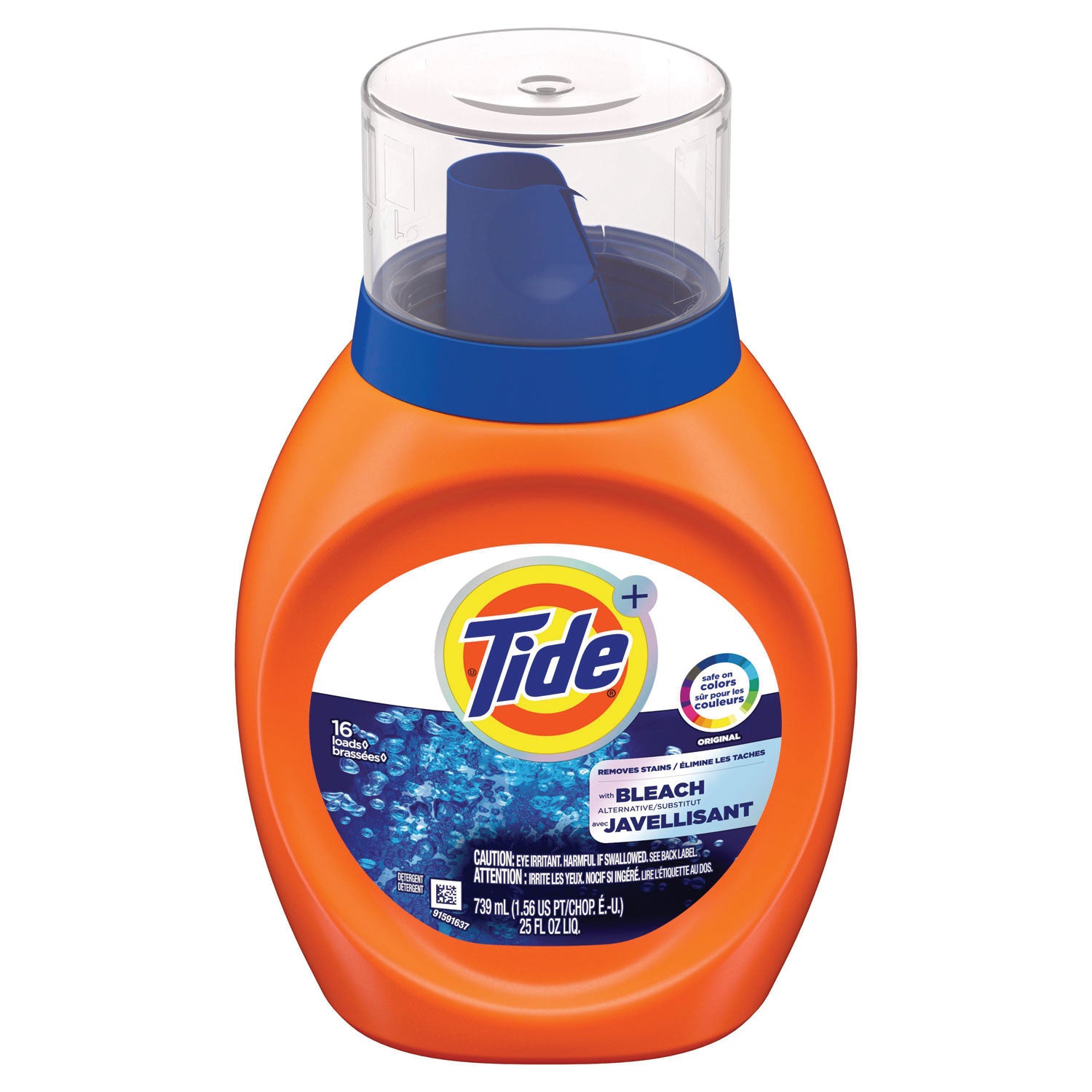 Tide® Plus Bleach Alternative Liquid Laundry Detergent, Original Scent, 25 oz Bottle, 6/Carton