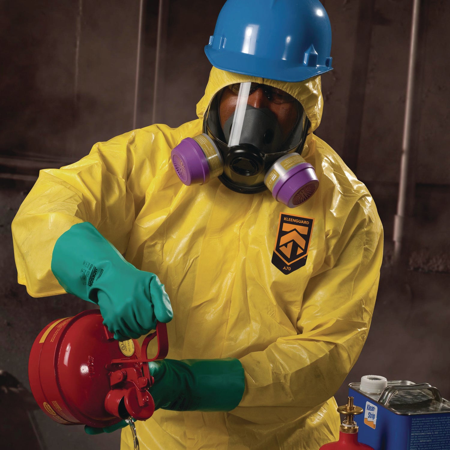 KleenGuard™ A70 Chemical Spray Protection Coveralls, Elastic Wrists, Ankles, Hood, 3X-Large, Yellow, 12/Carton