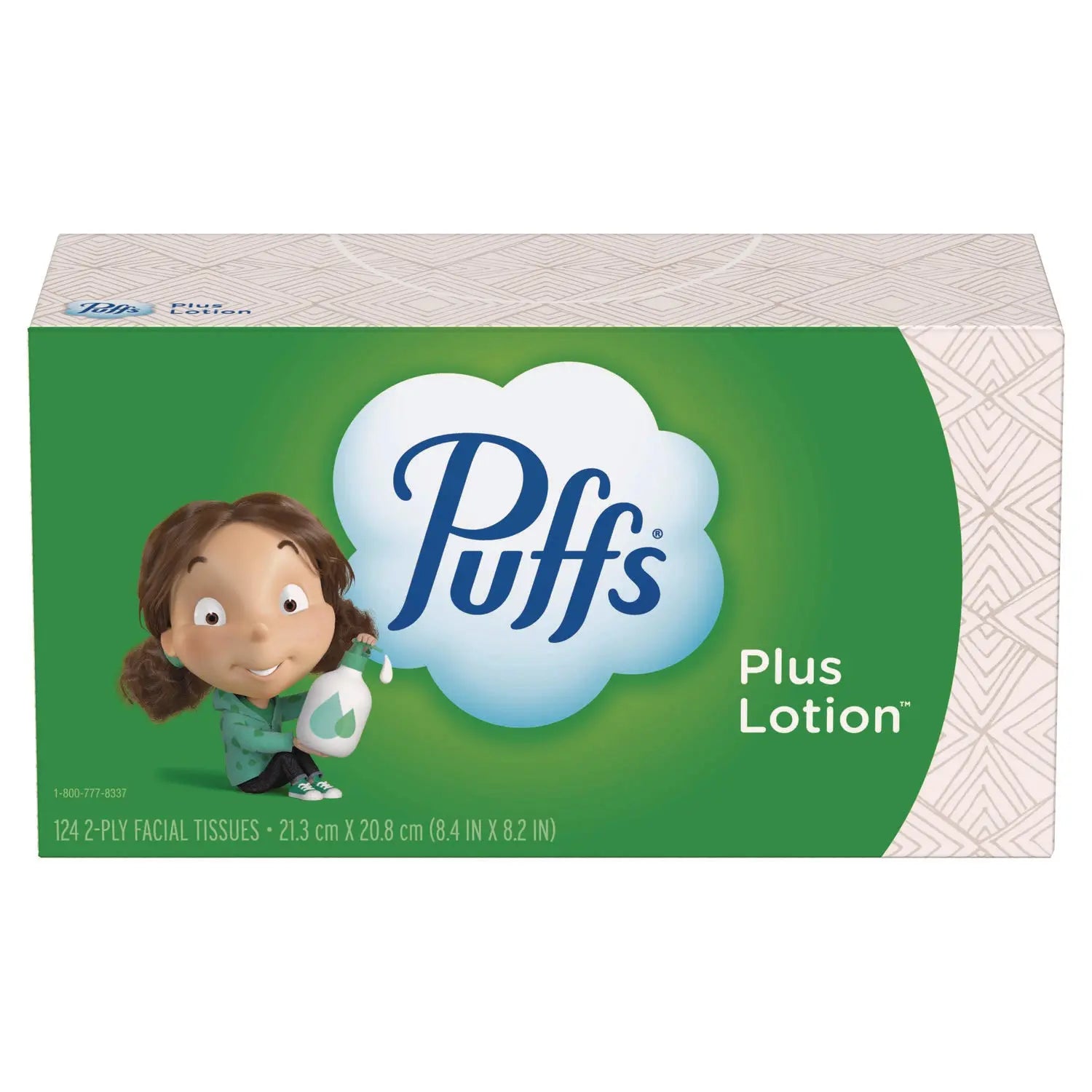 Plus Lotion Facial Tissue, 2-Ply, White, 124 Sheets/Box, 24 Boxes/Carton Puffs® Flipcost