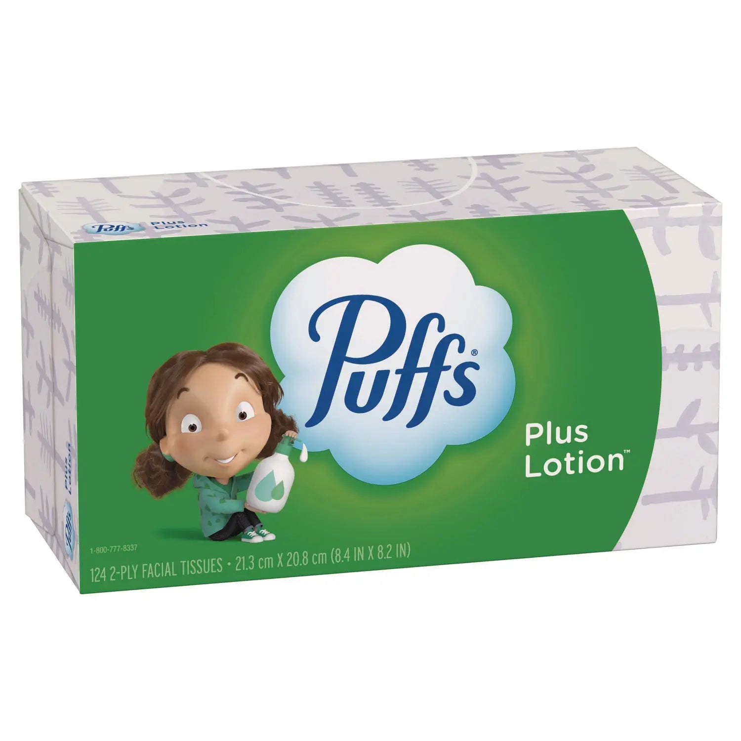 Plus Lotion Facial Tissue, 2-Ply, White, 124 Sheets/Box, 24 Boxes/Carton Puffs® Flipcost