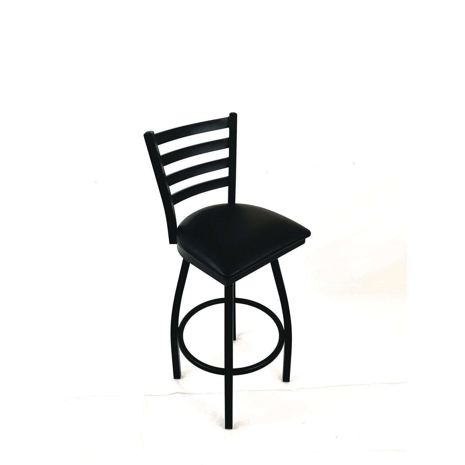 JMC Furniture Boggs Series Barstool, Supports Up to 300 lb, 30.5" Seat Height, Black Seat, Black Back, Black Base