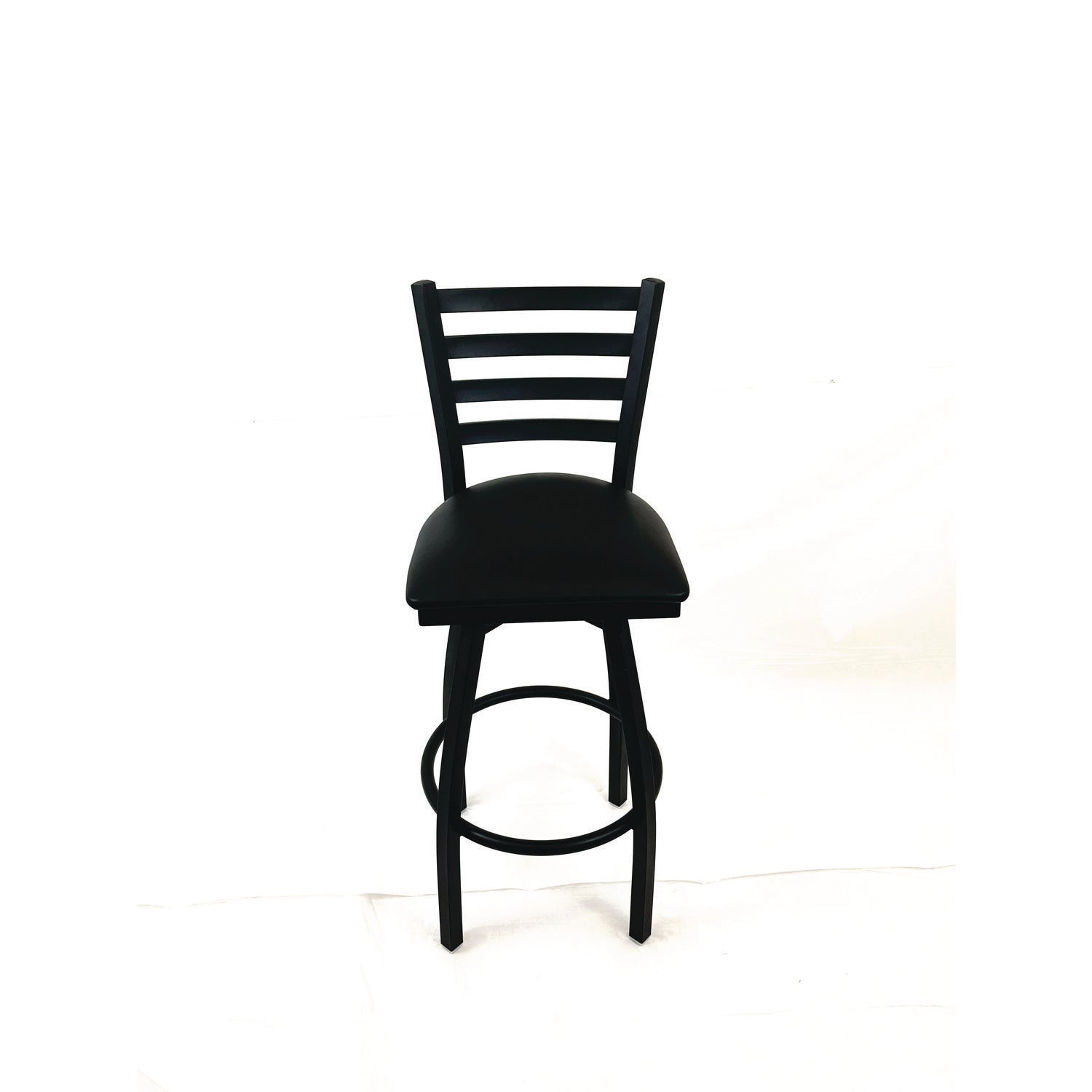 JMC Furniture Boggs Series Barstool, Supports Up to 300 lb, 30.5" Seat Height, Black Seat, Black Back, Black Base