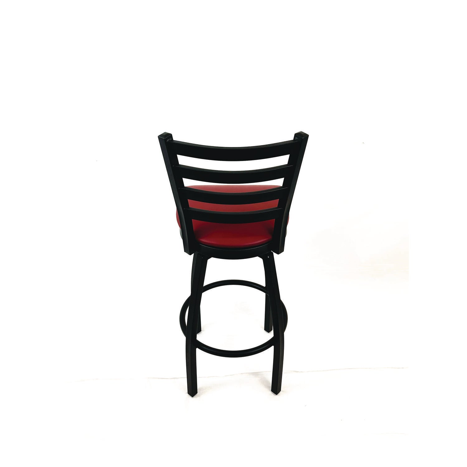 JMC Furniture Boggs Series Barstool, Supports Up to 300 lb, 30.5" Seat Height, Burgundy Seat, Black Back, Black Base