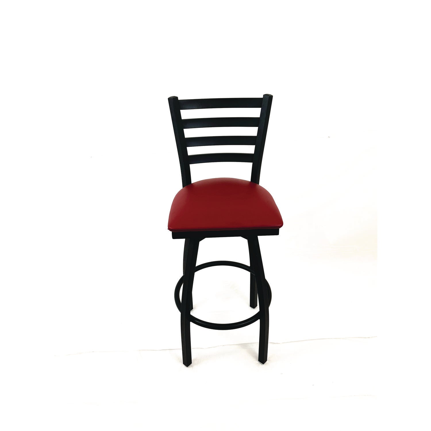 JMC Furniture Boggs Series Barstool, Supports Up to 300 lb, 30.5" Seat Height, Burgundy Seat, Black Back, Black Base
