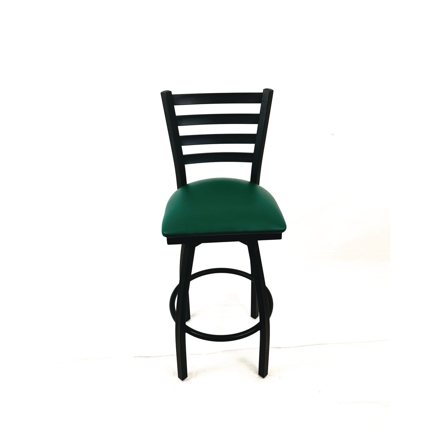 JMC Furniture Boggs Series Barstool, Supports Up to 300 lb, 30.5" Seat Height, Green Seat, Black Back, Black Base