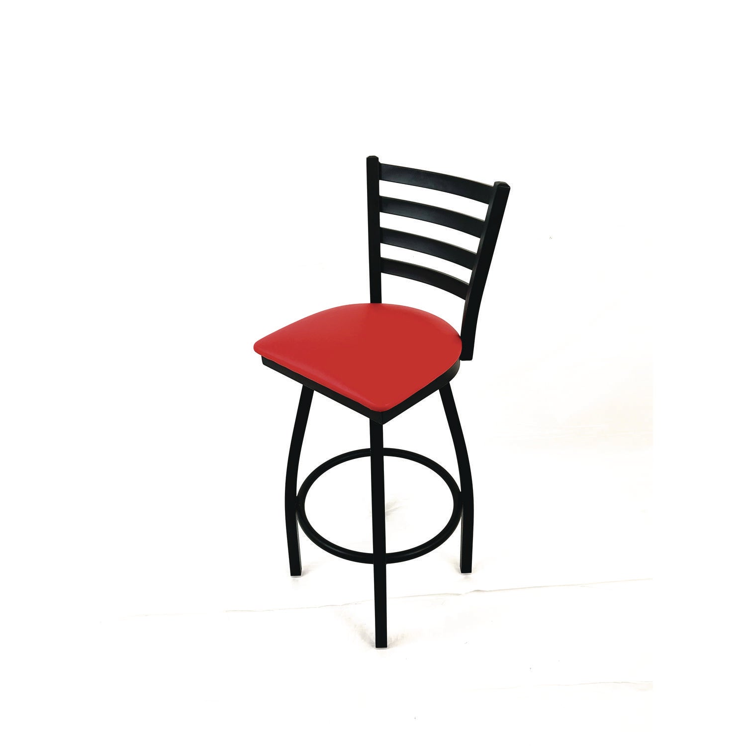 JMC Furniture Boggs Series Barstool, Supports Up to 300 lb, 30.5" Seat Height, Red Seat, Black Back, Black Base