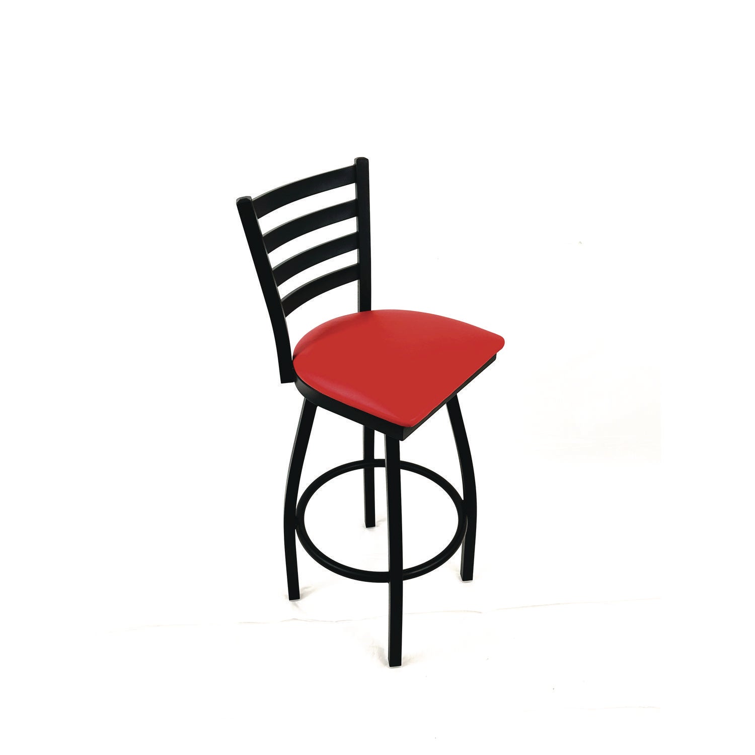 JMC Furniture Boggs Series Barstool, Supports Up to 300 lb, 30.5" Seat Height, Red Seat, Black Back, Black Base