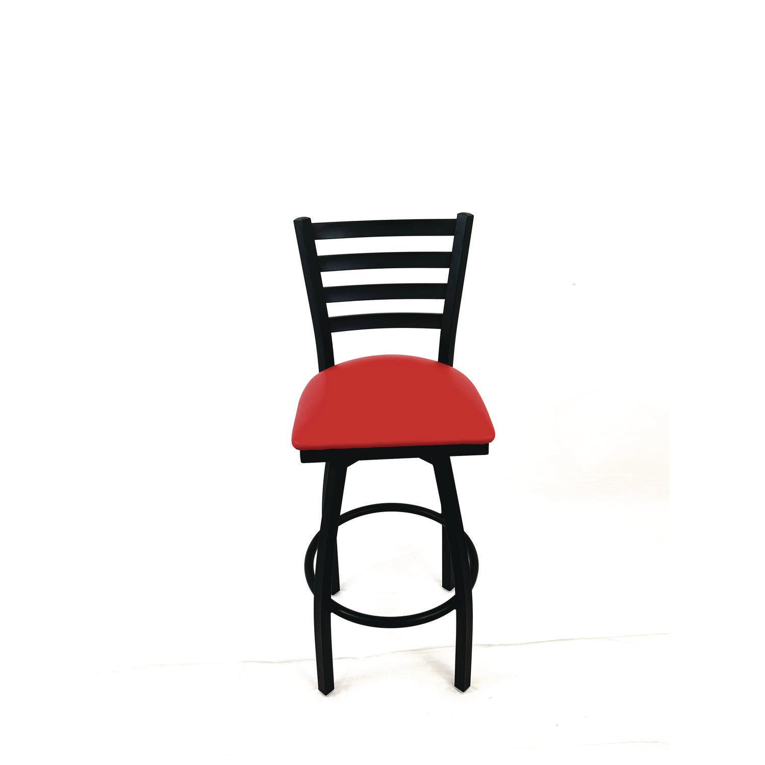 JMC Furniture Boggs Series Barstool, Supports Up to 300 lb, 30.5" Seat Height, Red Seat, Black Back, Black Base
