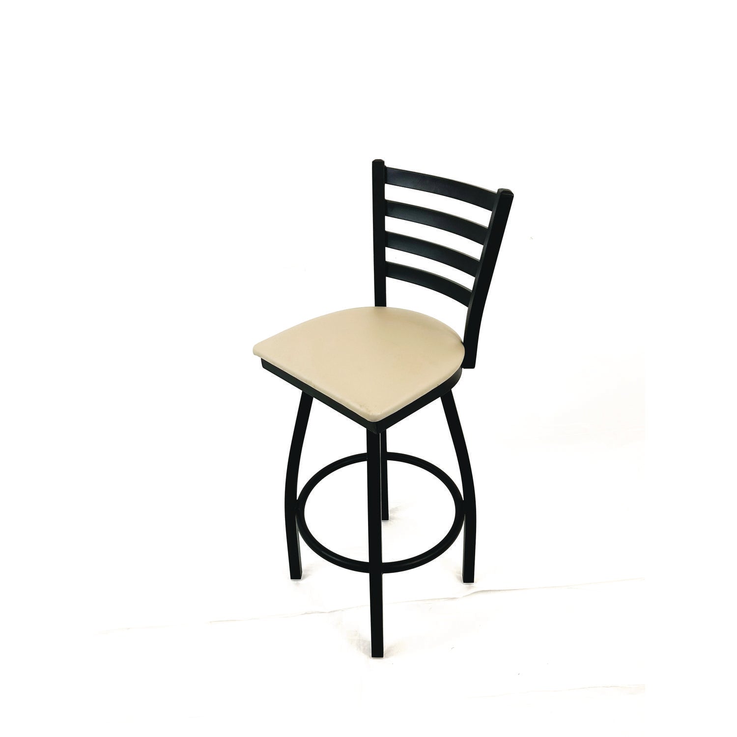 JMC Furniture Boggs Series Barstool, Supports Up to 300 lb, 30.5" Seat Height, Taupe Seat, Black Back, Black Base