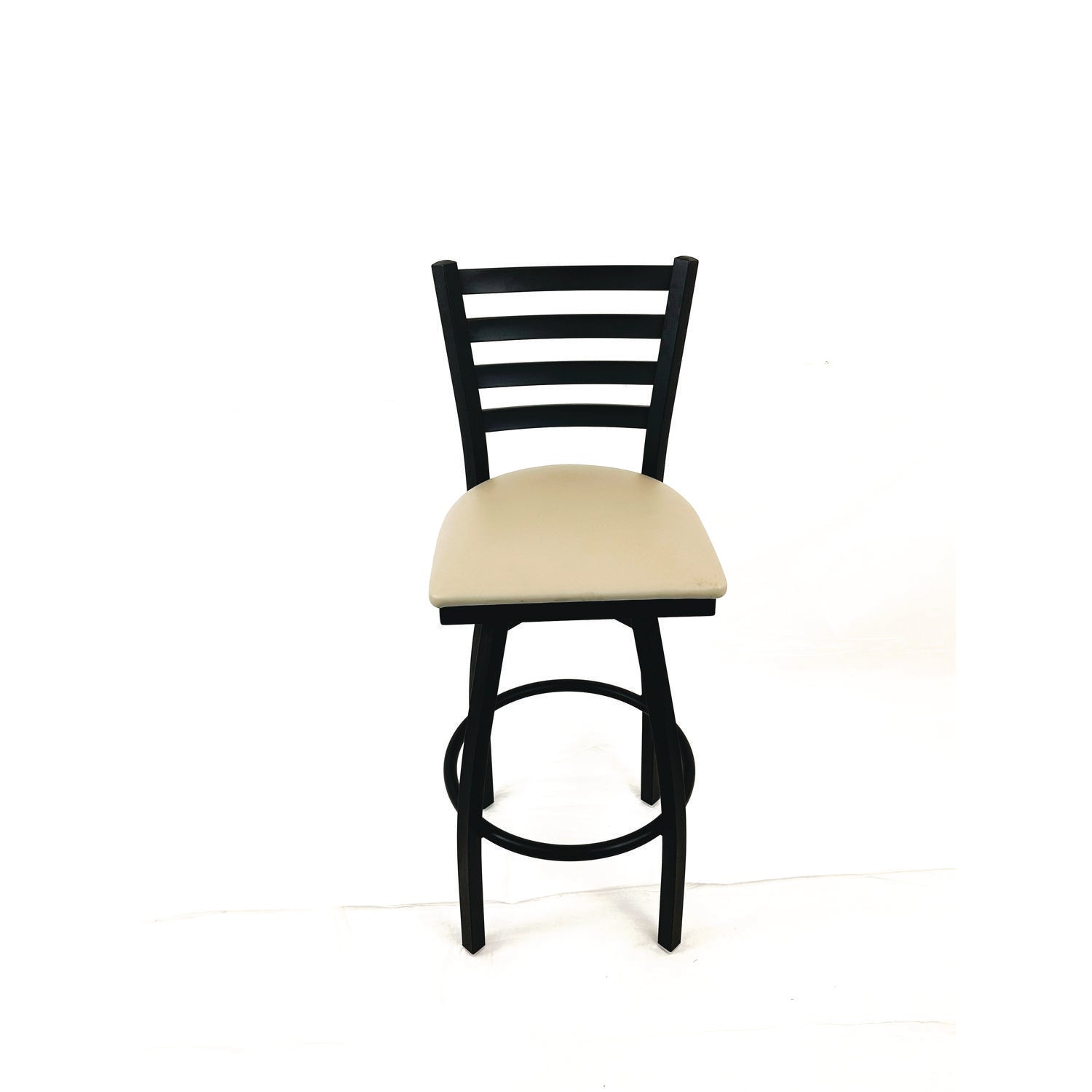 JMC Furniture Boggs Series Barstool, Supports Up to 300 lb, 30.5" Seat Height, Taupe Seat, Black Back, Black Base