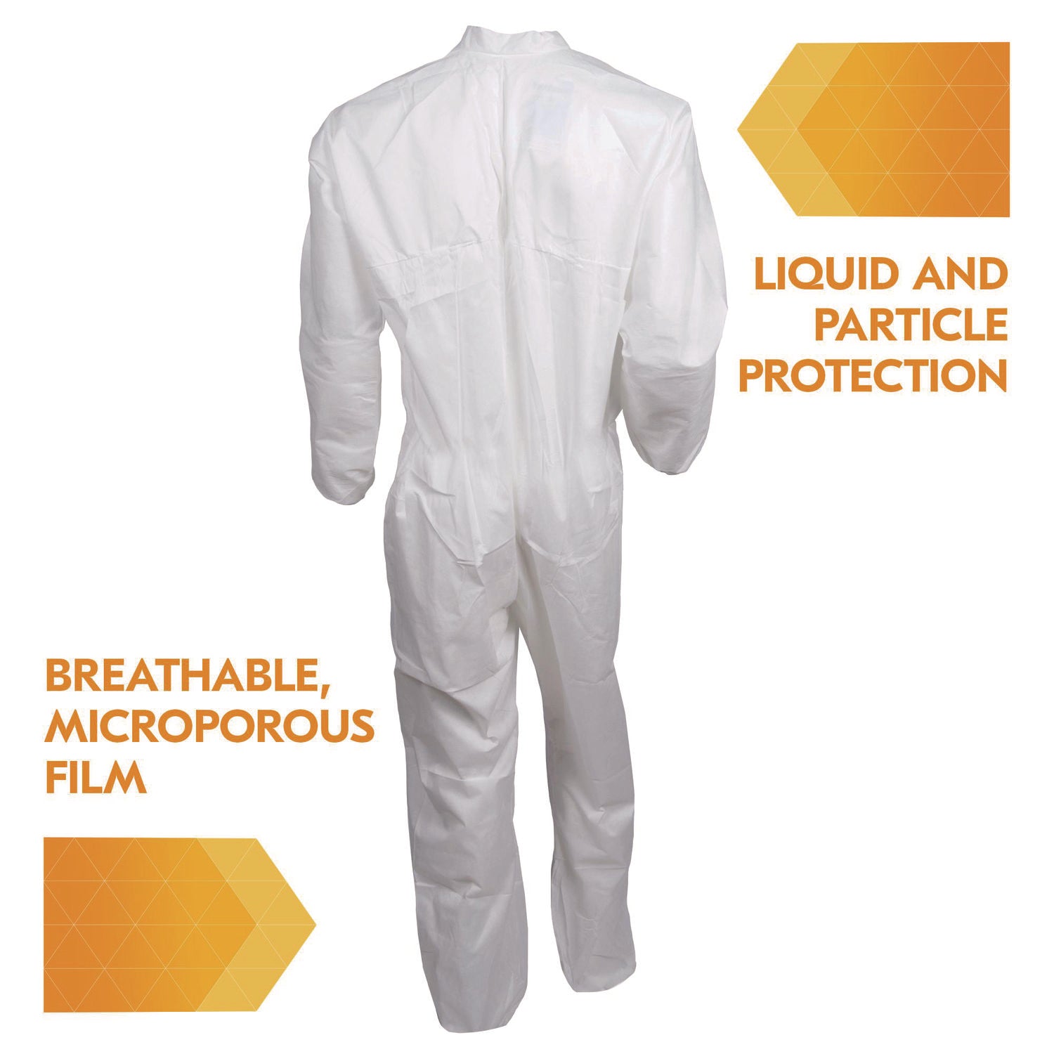 KleenGuard™ A40 Zipper Front Liquid and Particle Protection Coveralls, 3X-Large, White, 25/Carton