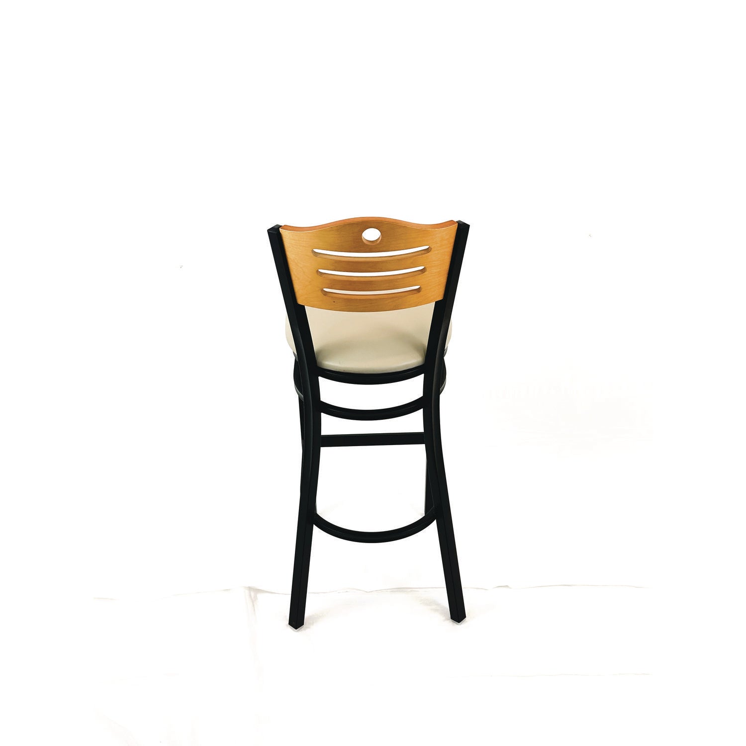 JMC Furniture Eagle Series Barstool, Supports Up to 300 lb, 28.5" Seat Height, Taupe Seat, Natural Back, Black Base