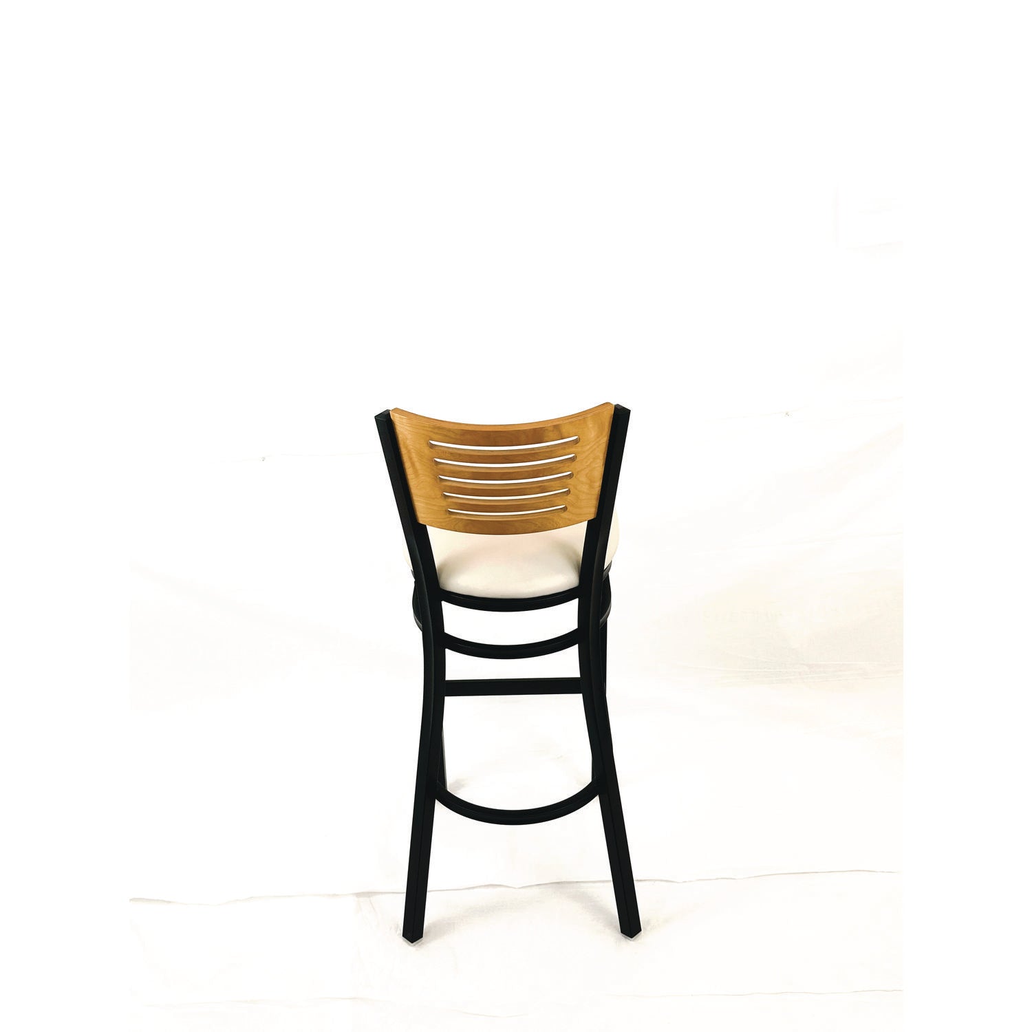 JMC Furniture Jones River Series Barstool, Supports Up to 300 lb, 28.5" Seat Height, Cream Seat, Natural Back, Black Base