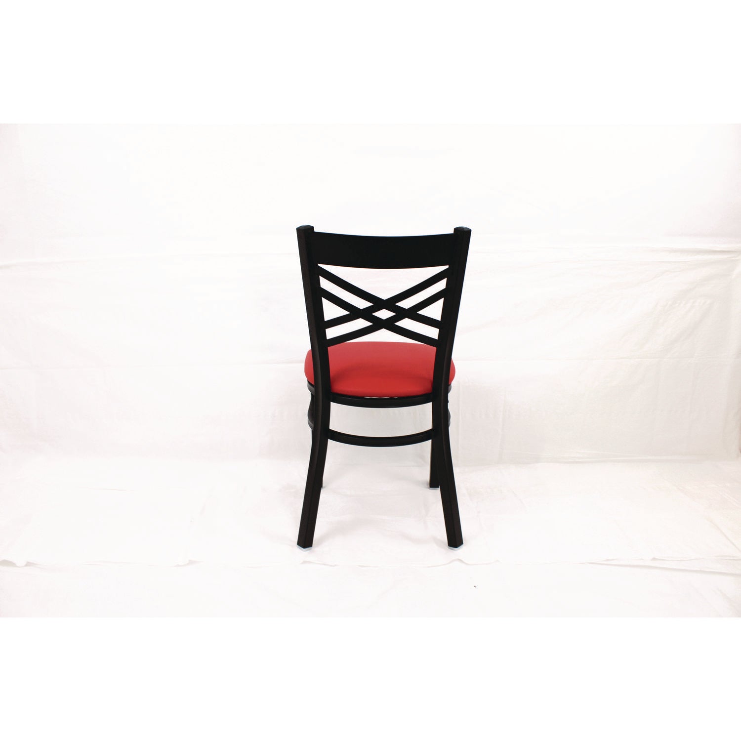 JMC Furniture X Series Chair, Supports Up to 300 lb, 18" Seat Height, Red Seat, Black Back, Black Base