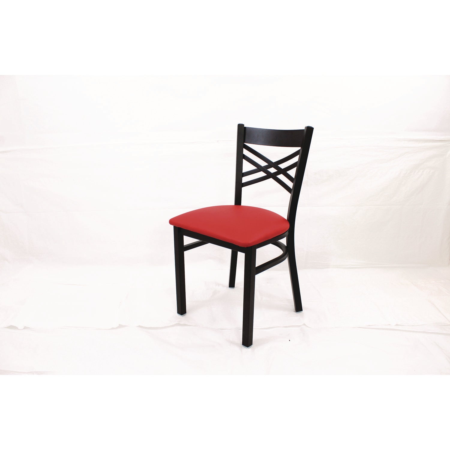 JMC Furniture X Series Chair, Supports Up to 300 lb, 18" Seat Height, Red Seat, Black Back, Black Base