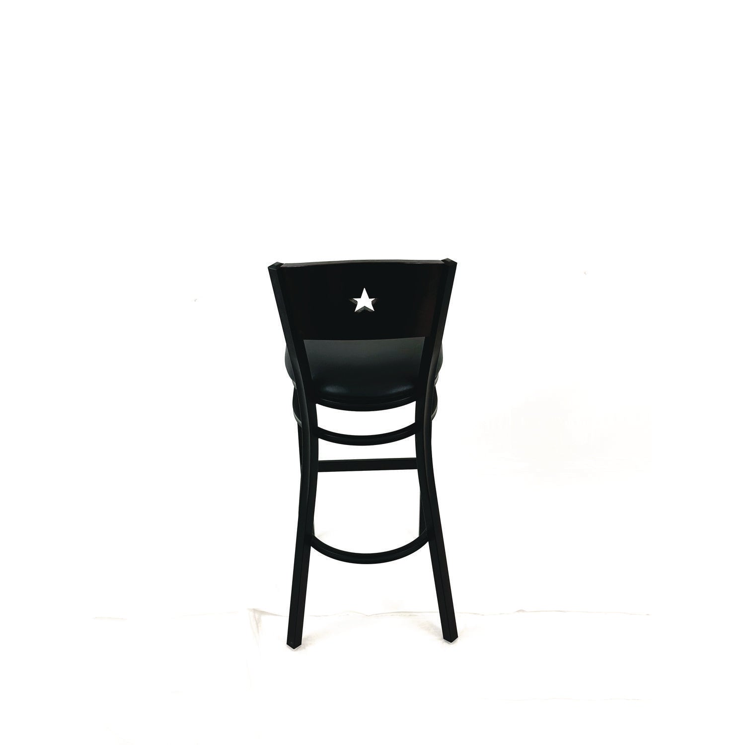 JMC Furniture Liberty Series Barstool, Supports Up to 300 lb, 28.5" Seat Height, Black Seat, Dark Mahogany Back, Black Base