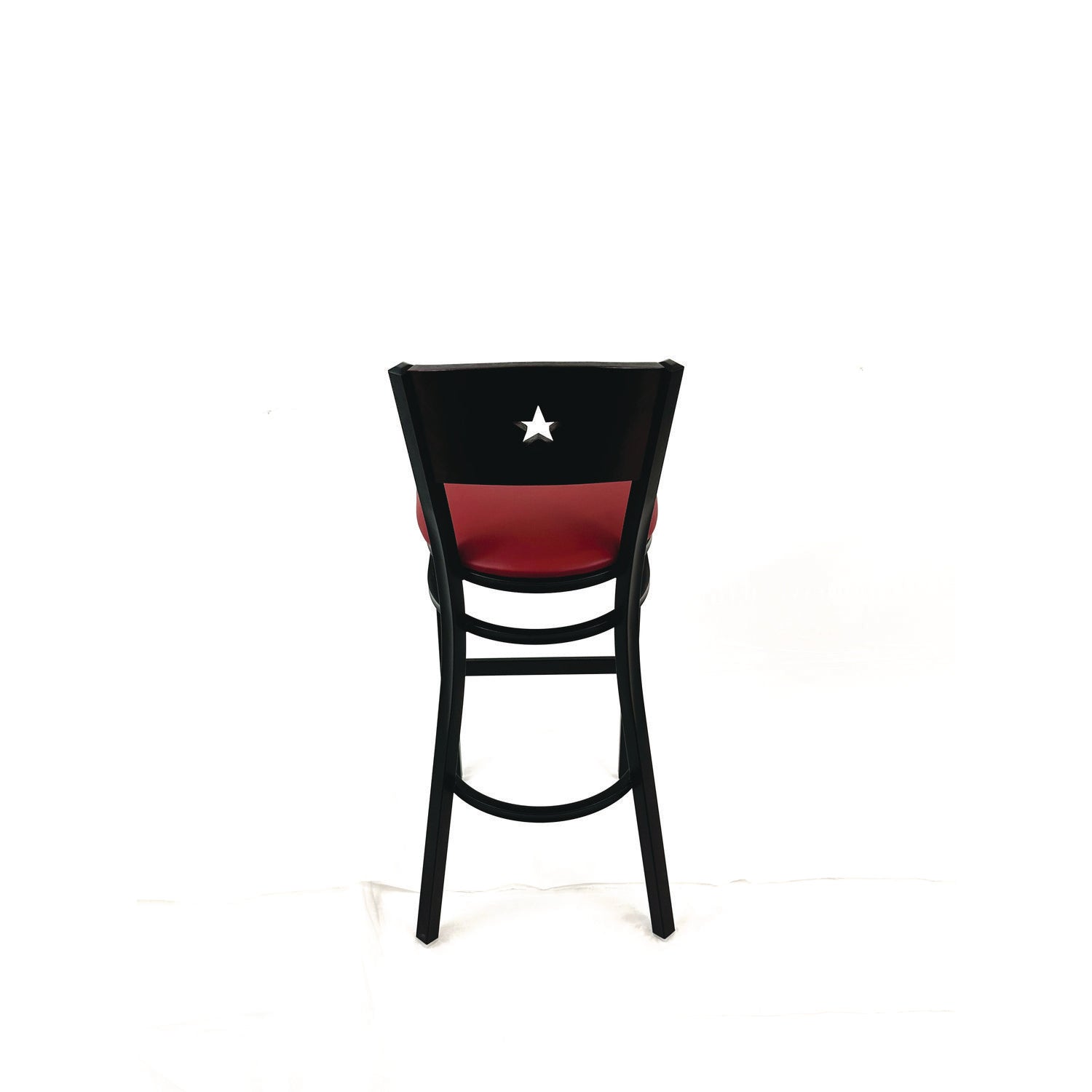 JMC Furniture Liberty Series Barstool, Supports Up to 300 lb, 28.5" Seat Height, Burgundy Seat, Dark Mahogany Back, Black Base
