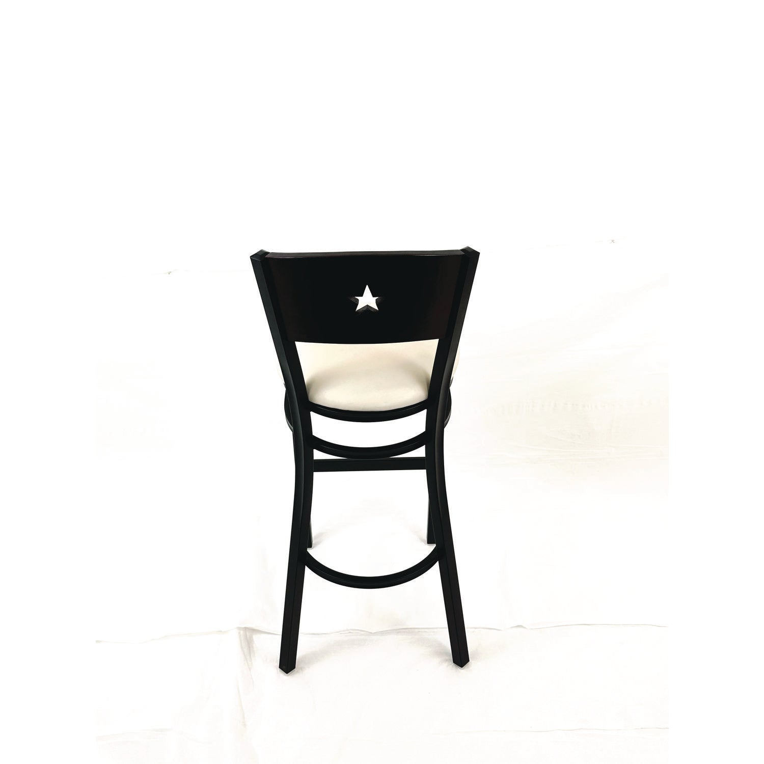 JMC Furniture Liberty Series Barstool, Supports Up to 300 lb, 28.5" Seat Height, Cream Seat, Dark Mahogany Back, Black Base