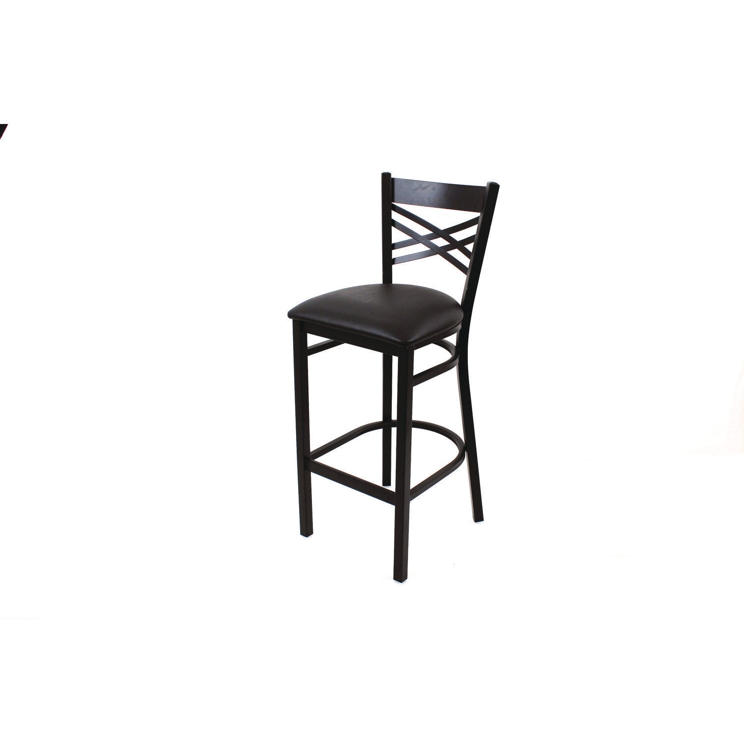 JMC Furniture X Series Barstool, Supports Up to 300 lb, 29.5" Seat Height, Black Seat, Black Back, Black Base