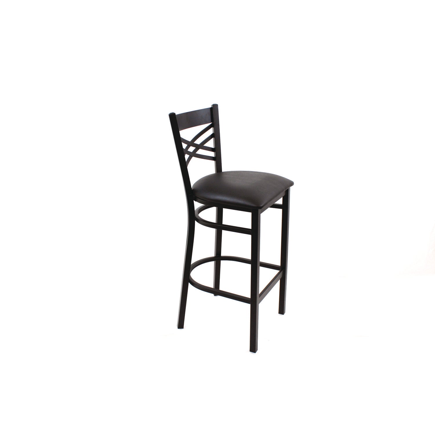 JMC Furniture X Series Barstool, Supports Up to 300 lb, 29.5" Seat Height, Black Seat, Black Back, Black Base