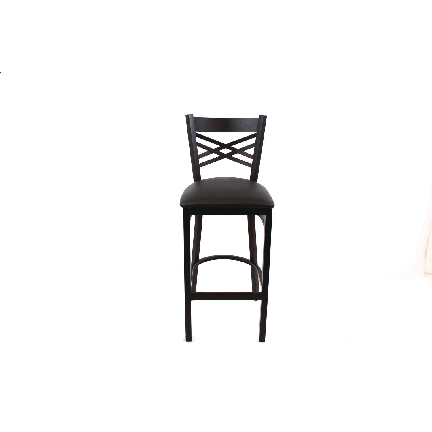 JMC Furniture X Series Barstool, Supports Up to 300 lb, 29.5" Seat Height, Black Seat, Black Back, Black Base