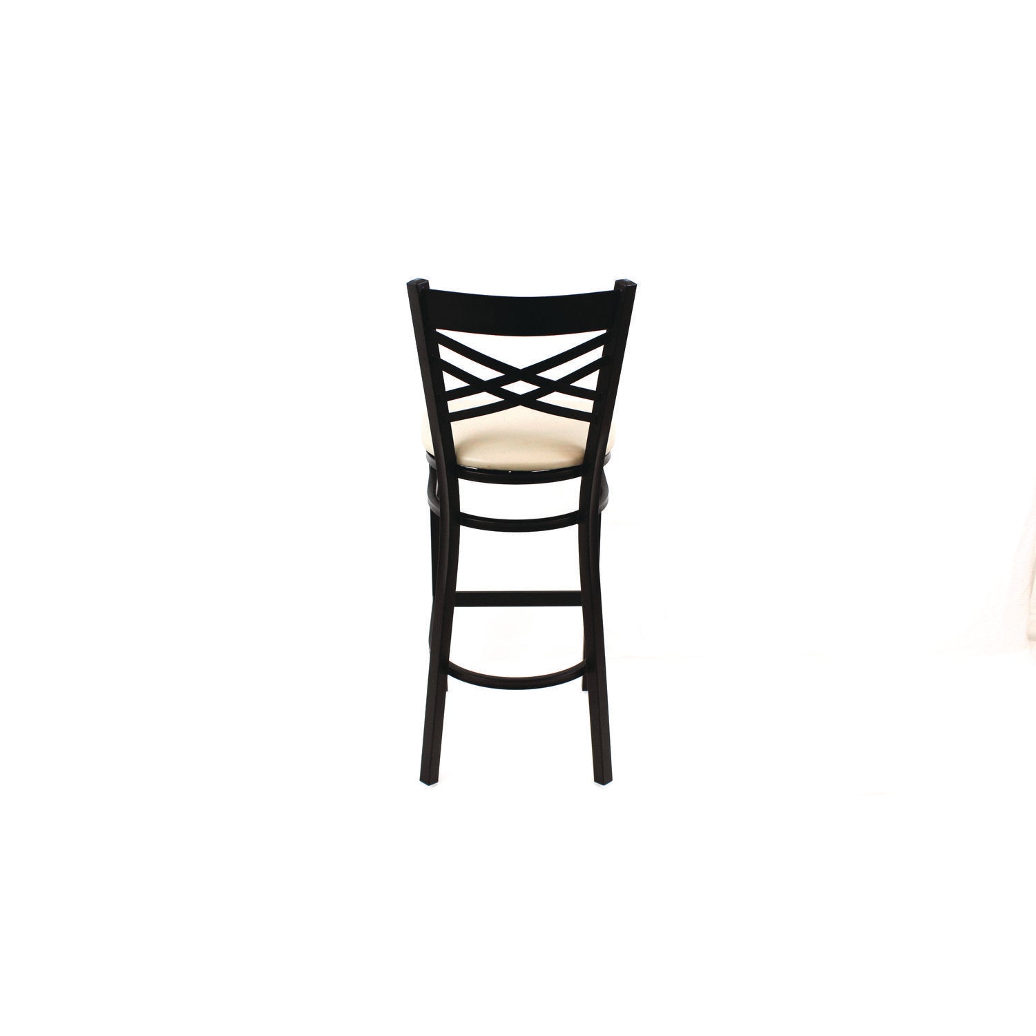 JMC Furniture X Series Barstool, Supports Up to 300 lb, 29.5" Seat Height, Cream Seat, Black Back, Black Base
