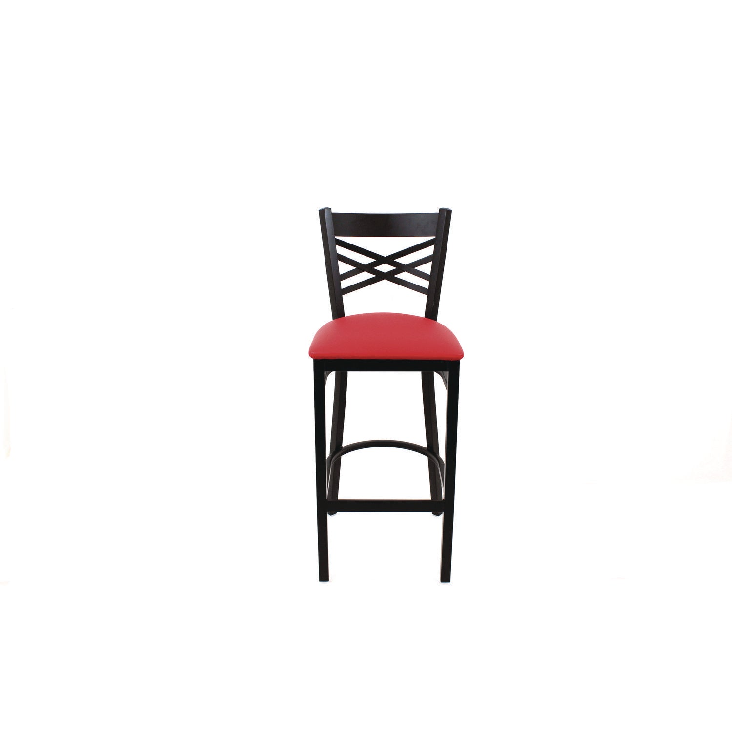 JMC Furniture X Series Barstool, Supports Up to 300 lb, 29.5" Seat Height, Red Seat, Black Back, Black Base