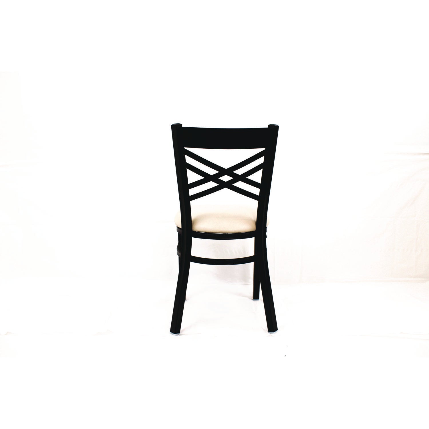 JMC Furniture X Series Chair, Supports Up to 300 lb, 18" Seat Height, Cream Seat, Black Back, Black Base