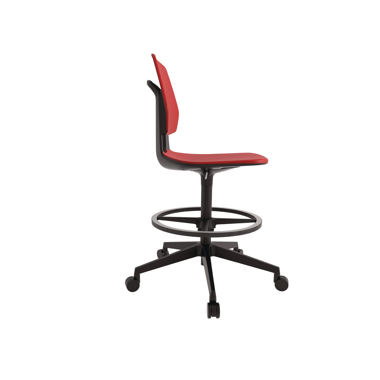 Safco® Commute Extended Height Task Chair, Supports Up to 275 lb, 18.25" to 22.25" Seat Height, Red/Black