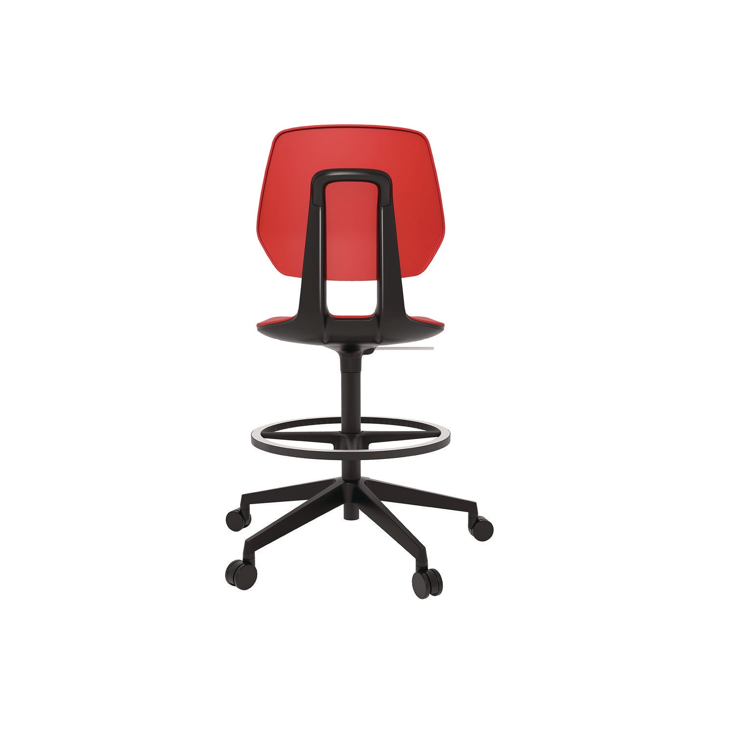 Safco® Commute Extended Height Task Chair, Supports Up to 275 lb, 18.25" to 22.25" Seat Height, Red/Black