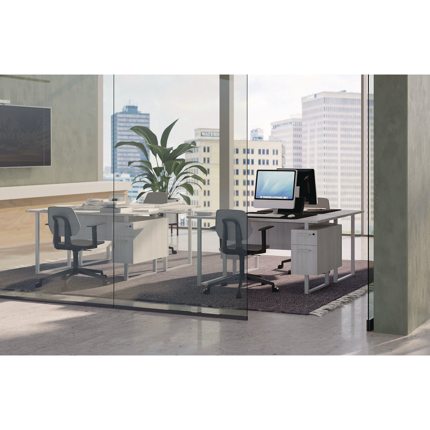 Safco® Commute Chair T-Bar Arm Set, Black, 2/Set