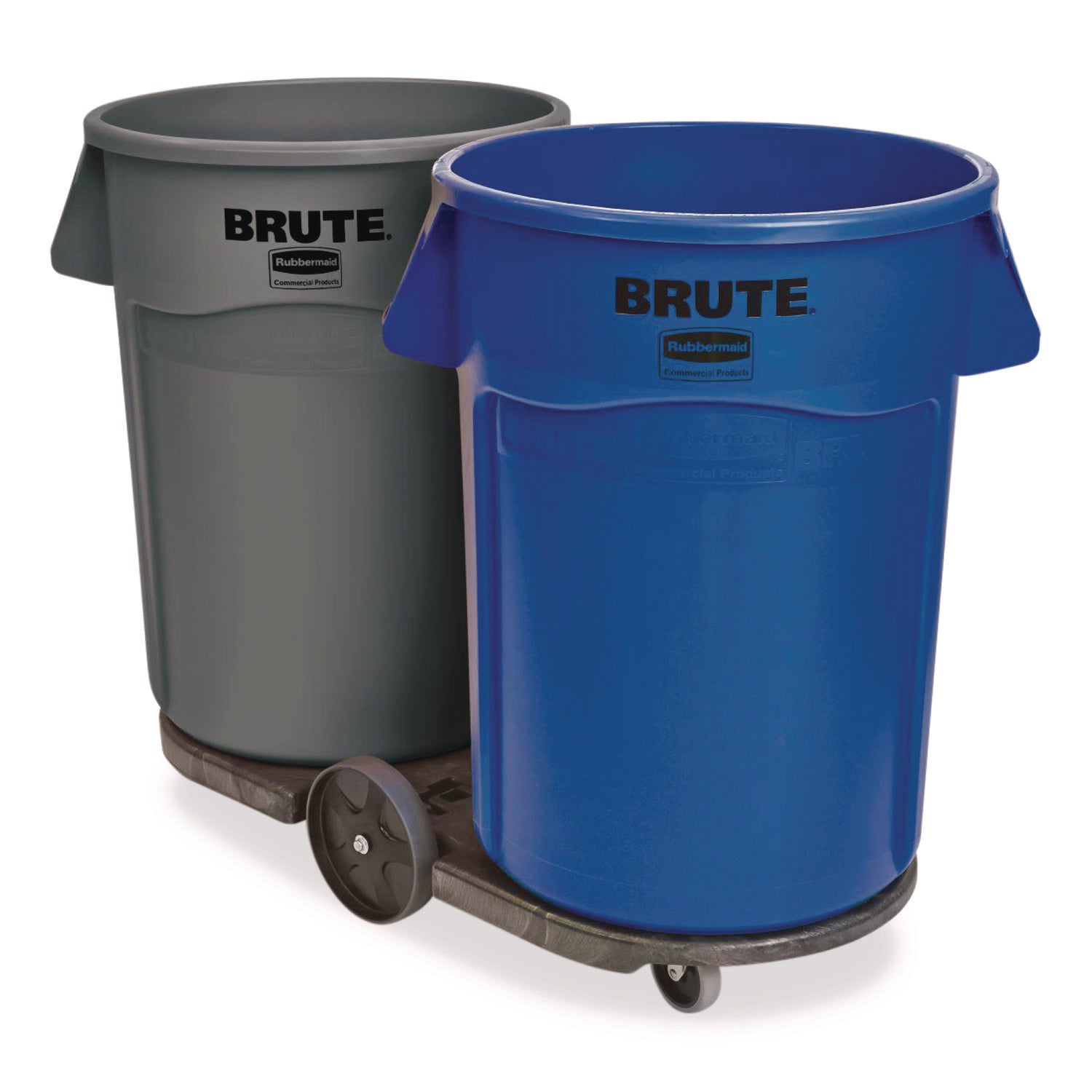 Rubbermaid® Commercial Vented Round Brute Container, 32 gal, Plastic, Blue