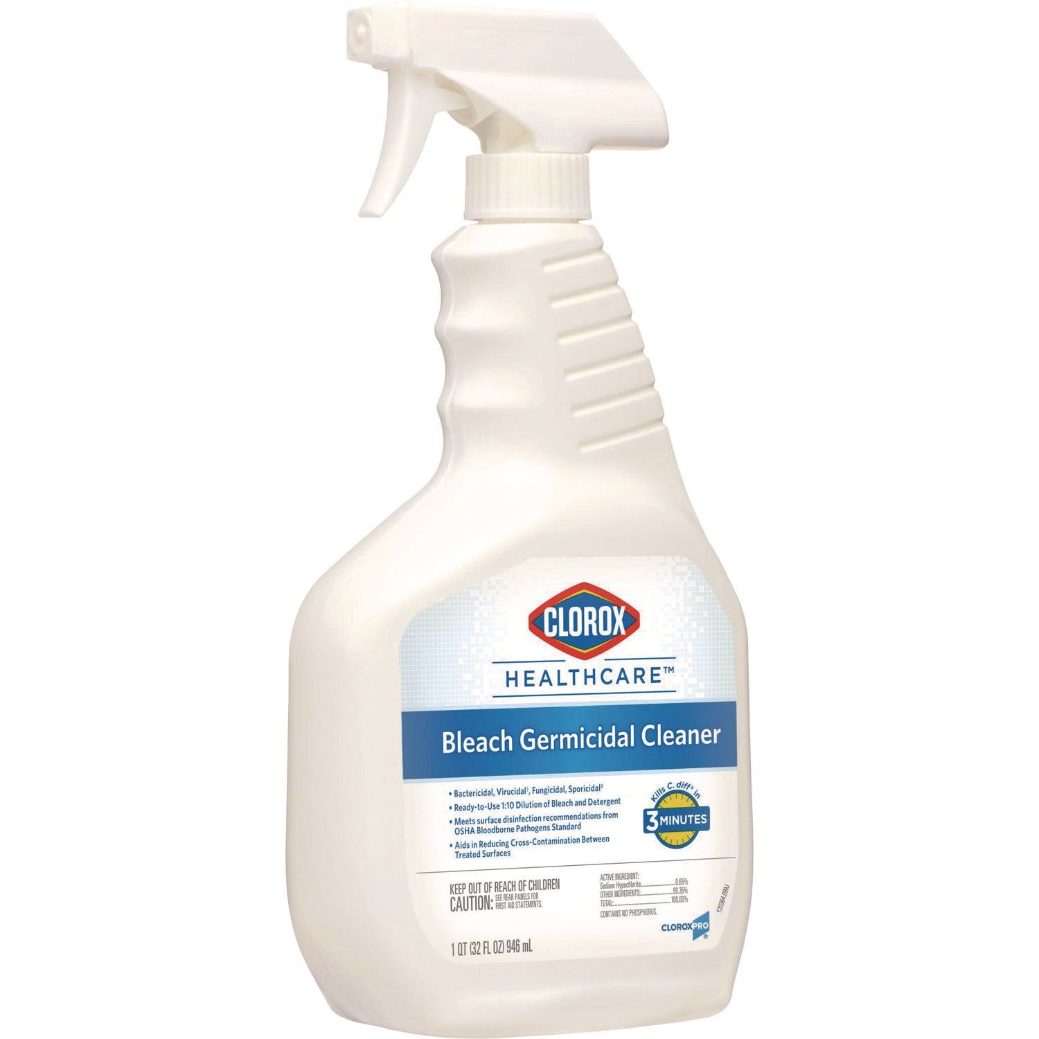 Clorox Healthcare® Bleach Germicidal Cleaner, 32 Oz Spray Bottle, 6/carton
